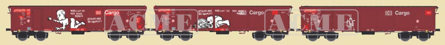 ACME 45196 - H0 - 3-tlg. Set Offene Güterwagen Tamns 895, DB Cargo, Ep. V-VI - Set 1